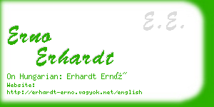 erno erhardt business card